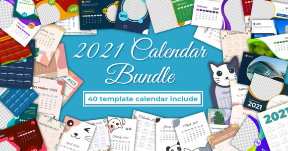 Download 2021 Calendar Template Bundle - 2021 calendar Collection