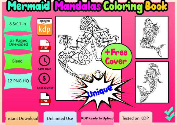 Download Mermaid Mandala Coloring Book for Adults - Mermaid Collection