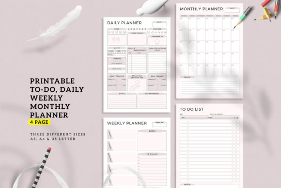Download Daily Weekly Monthly Printable Planner - Month Collection