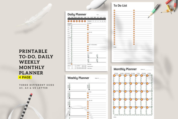 Download Daily Weekly Monthly Printable Planner - Month Collection