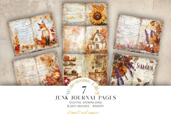 Download Fall Autumn Junk Journal Bifold Pages - Premium Bundle