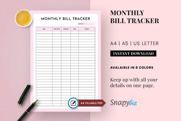 Download Fillable Monthly Bill Tracker Printable - Month Collection