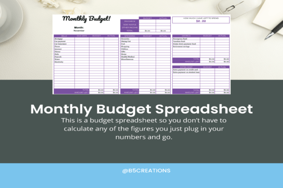 Download Monthly Budget Spreadsheet Planner - Month Collection