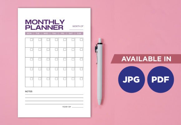 Download Undated Monthly Planner - Month Collection