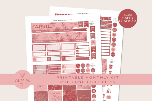 Download Monthly Printable Planner Sticker Kit - Month Collection
