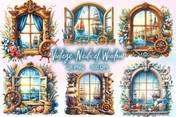 Download Vintage Nautical Window Sublimation - Nautical Collection
