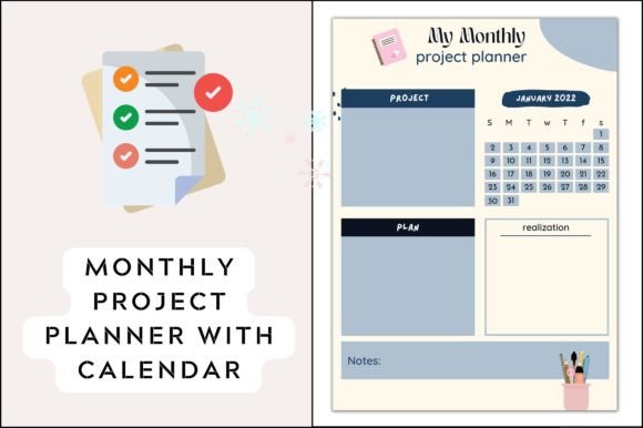 Download Monthly Project Planner Printable - Month Collection