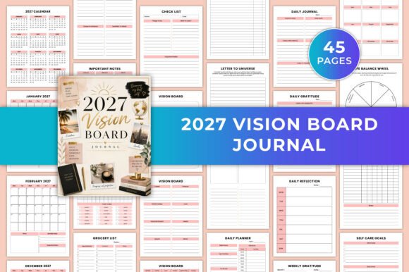 Download 2027 Vision Board Journal KDP Graphic - Premium Resources