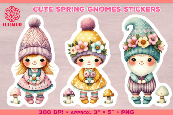 Download Adorable Spring Gnome Printable Stickers - Premium Bundle