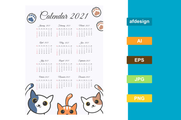 Download 2021 Calendar Year Cat Theme - 2021 calendar Collection