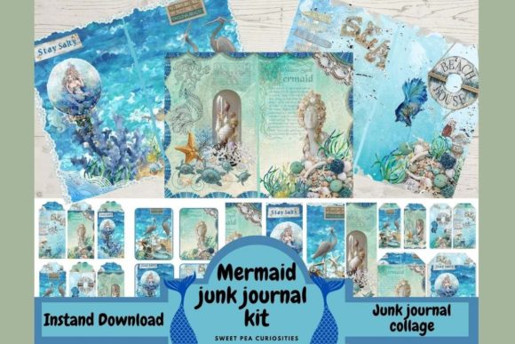 Download Mermaid Junk Journal Kit - Mermaid Collection
