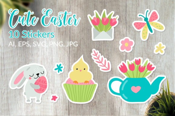 Download Cute Spring Easter - Printable Stickers - Premium Resources