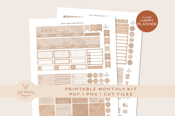 Download Monthly Printable Planner Sticker Kit - Month Collection