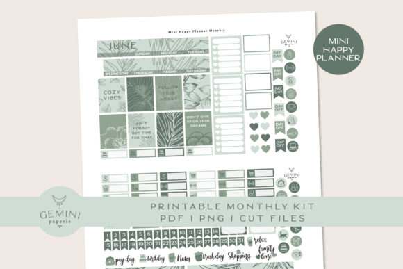 Download Monthly Printable Planner Sticker Kit - Month Collection