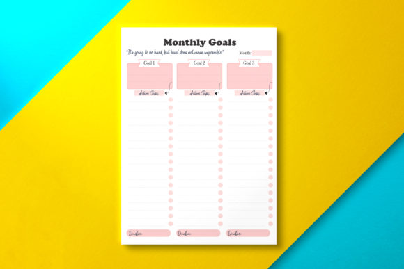 Download Monthly Goal Planner, KDP Interior - Month Collection