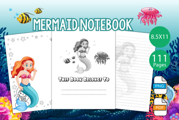 Download Mermaid Notebook and Journal for KDP - Mermaid Collection